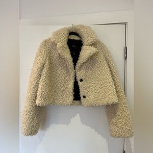 SMYTHE cropped shearling jacket (size small)